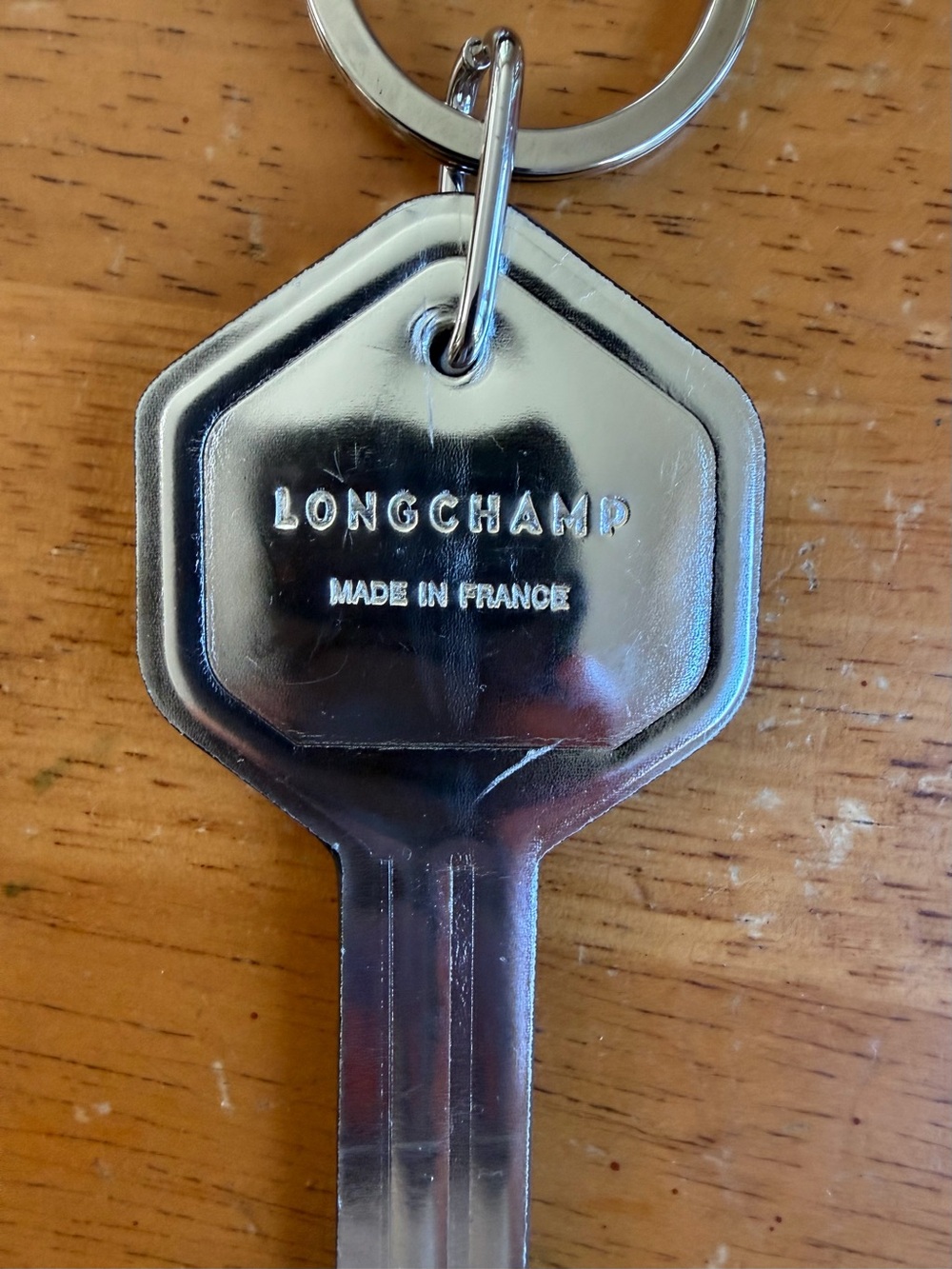 Longchamp Silver Key Tag Keychain with '89' Number - Picture 5 of 10
